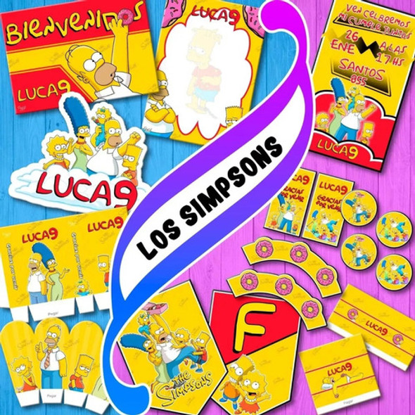 Kit Imprimible Los Simpsons Decoración Cumpleaños 1