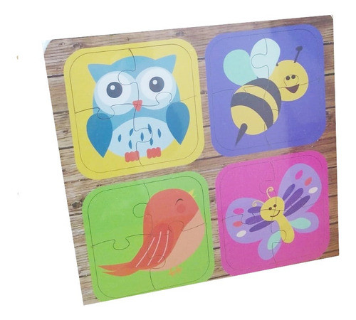 Rompecabezas De Madera Bichos Jardin 4 Piezas 4 En 1 0