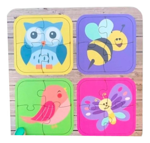 Rompecabezas De Madera Bichos Jardin 4 Piezas 4 En 1 1