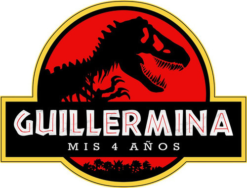 Logo Nombre Personalizado Jurassic Park Imprimible Azul Rojo 1