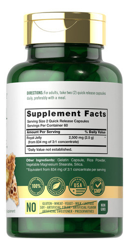 Suplemento Carlyle Royal Jelly Capsule 2500mg 120 Unidades 1