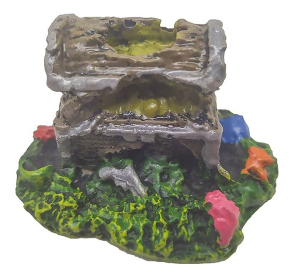 Enfeite De Resina Baú Mini Aquários E Decoração - Fragata 0 Enfeite De Resina Baú Mini Aquários E Decoração - Fragata 0