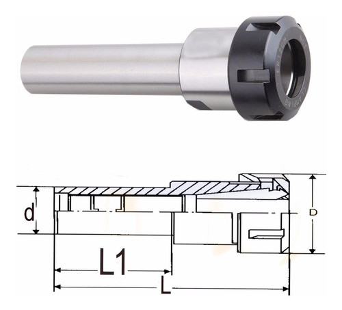 Nuevo 1/4 Er25 Caña Recta De Mandril D:1 / 4 L1: 2.3  D:42 M 0