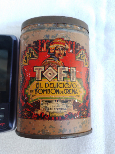 Antigua Lata De Bombones De Crema Tofi Saint Hermanos 1
