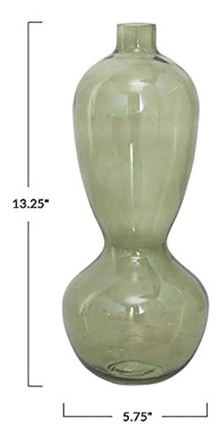 Bloomingville Jarrón De Diseño Curvo Con Flor De Cristal Ver 1