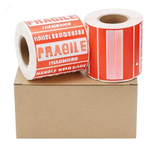 8 Rollos 500/rollo 2 X 3 Etiquetas Engomadas Frágiles Maneja 0