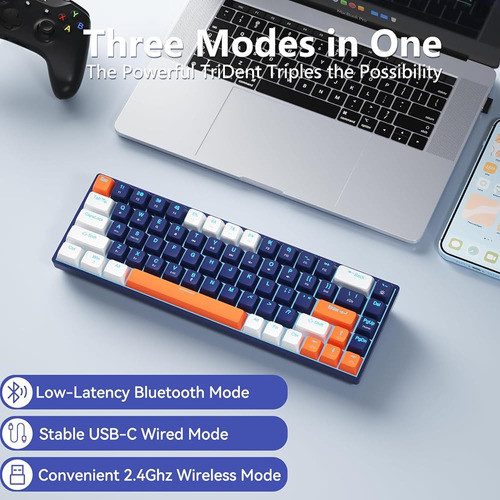 Teclado Mecánico Inalámbrico Xisoguu 61%, Modos Bt5.0 / 2.4g 1