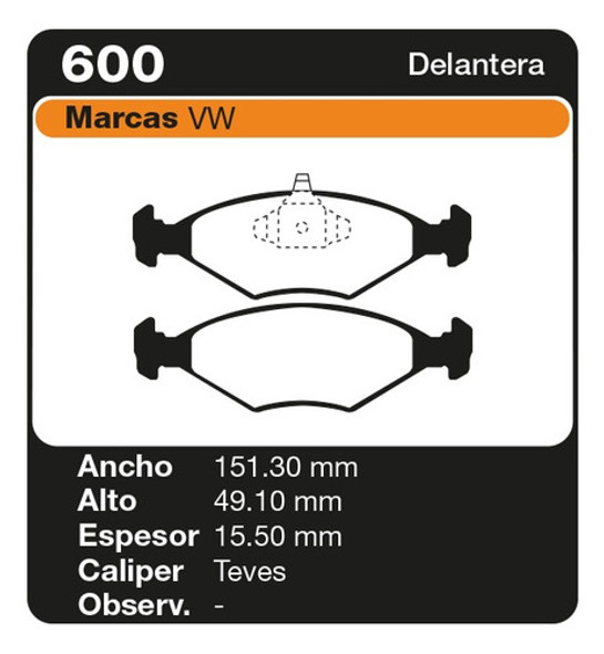 Pastillas Freno Delanteras Fiat Palio 99/... - Pf 600 1