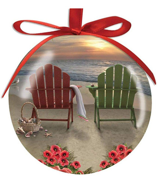 Adirondack Chairs And Hibiscus On The Beach, Cesta De Concha 0
