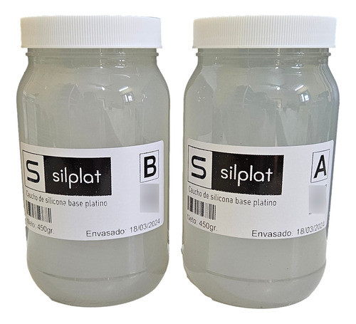 Caucho De Silicona Base Platino Traslucido Silplat Rtv 900gr 0