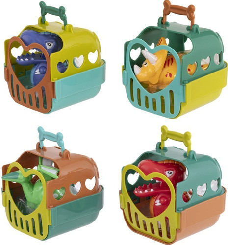 Dinosaurios De Juguete Rex Con Rueditas En Valija Dino World 1