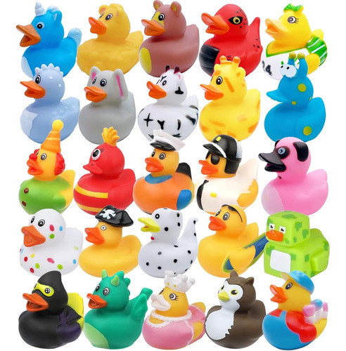 25 Pack Rubber Duck Pack Bath Toy Surtido Bulk Floater Duck 0