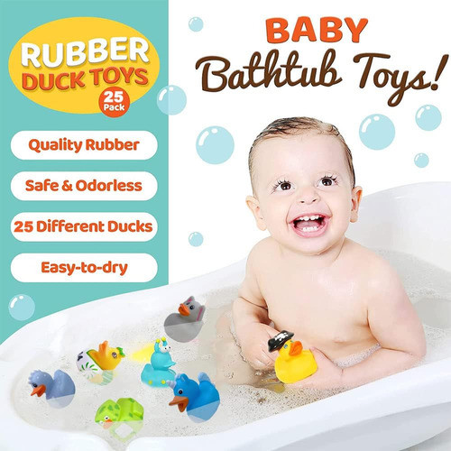 25 Pack Rubber Duck Pack Bath Toy Surtido Bulk Floater Duck 1