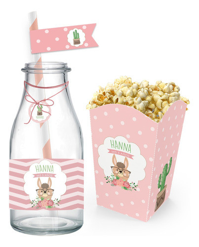 Kit Imprimible Llamas Decoración Bautismo Baby Shower Nena 0