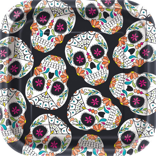 Platos De Postre Cuadrados De Papel Únicos Del Día De La Cal 0