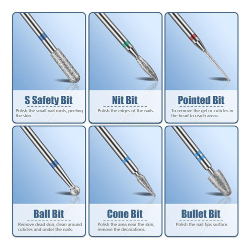 Juego De 13 Brocas Para Uñas, 3 Brocas De Carburo De Tungste 1