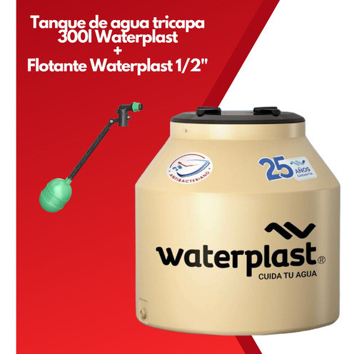 Kit Flotante 1/2 PuLG Tanque Tricapa 300 Litros Waterplast 1