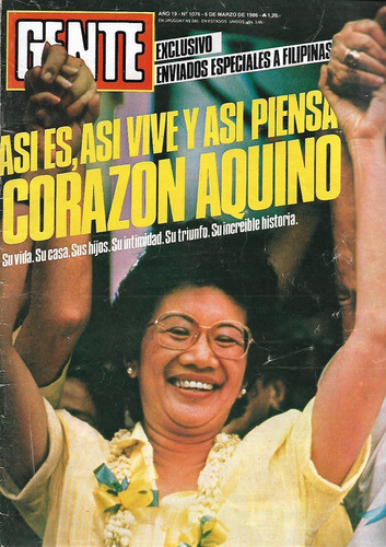 Gente 1076 1986 Corazon Aquino Susana Traverso Raota 0