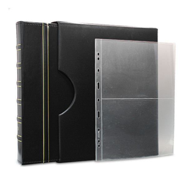 Álbum De Luxo Preto 10 Folhas Para 20 Cédulas 3bzn G 0