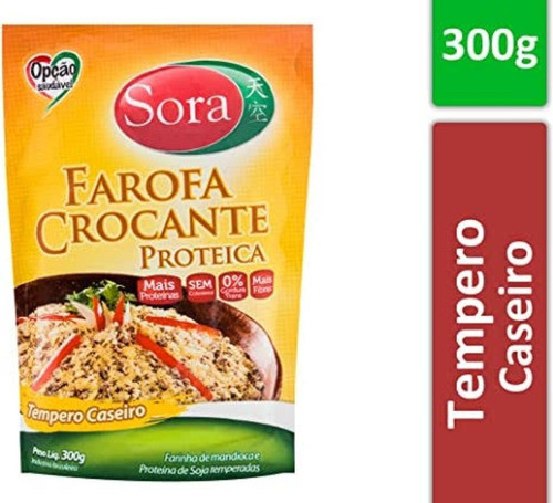 Farofa Crocante Proteica Tempero Caseiro Sora 300gr- Kit C/2 1