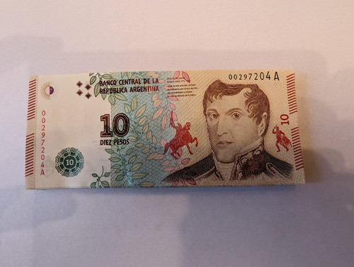 Lote 50 Billetes 10 Pesos Correlativos Serie A -tercer Dis. 1