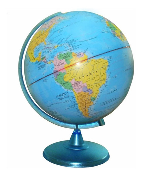 Globo Terraqueo Politico 20cm Azul Luz Plow - Sharif Express 0