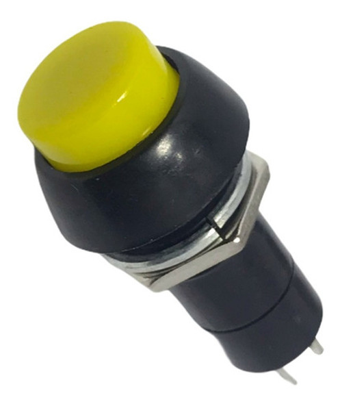 5 Unidades Pulsador Redondo Chasis Na Amarillo 1a 250v 0