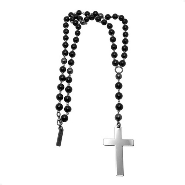 Collar Rosario Pogo Piedras Acero Rockonix 0