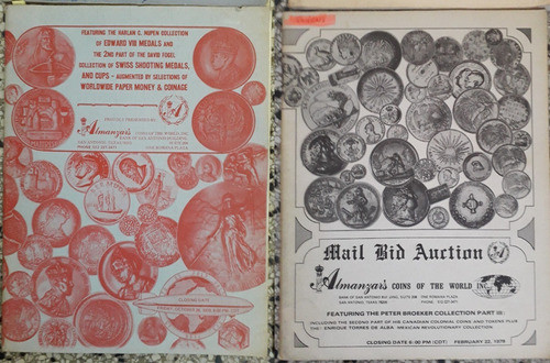 Almanzar's Coins World Catalog 1976 1979 Medalla Moneda C/u 1