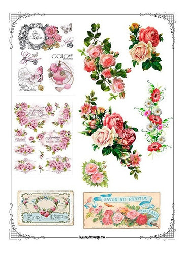 Láminas Para Transferencias Tamaño A4 - 21 X 29 Cm - Vintage 1
