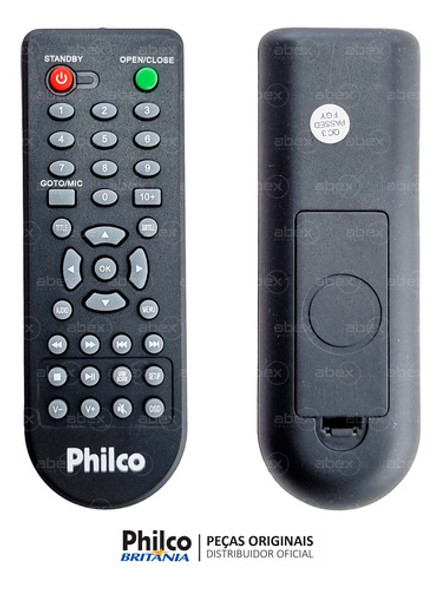 Controle Remoto Para Dvd Philco Ph156 Original 1