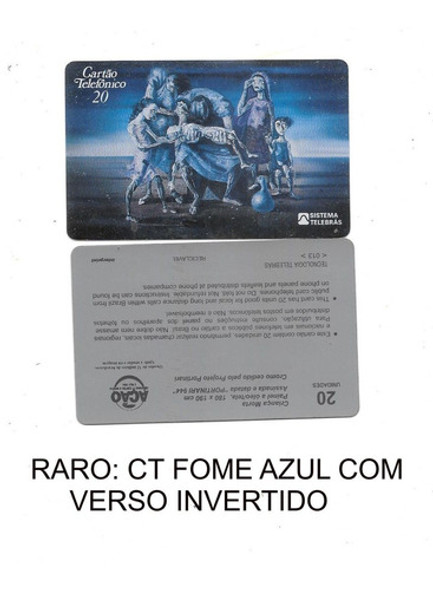 0010 Cart Tel Fome Azul C/ Reverso Invertido Telebrás 0