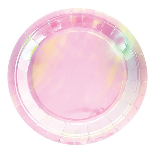 Plato Polipapel 17cm Iridiscente X 6 Unidades Cotillon 0