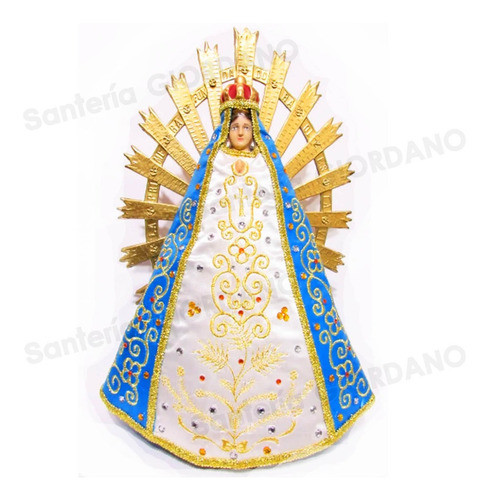 Imagen Religiosa - Virgen De Lujan Con Vestido 38 Cm 1