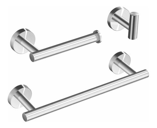 Set De 3 Accesorios Para Baño Cromo Cepillado Marmolux Acc 0