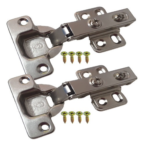 2 Pçs - Dobradiça 35mm Slow Amortecedor Móveis Baixa / Reta 0