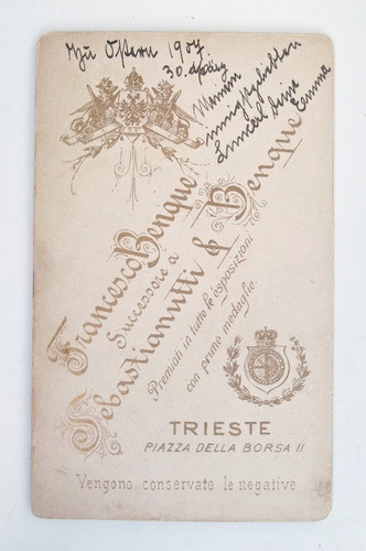 Fotografia  Visit Portrait Francesco Benque Trieste 1900 1