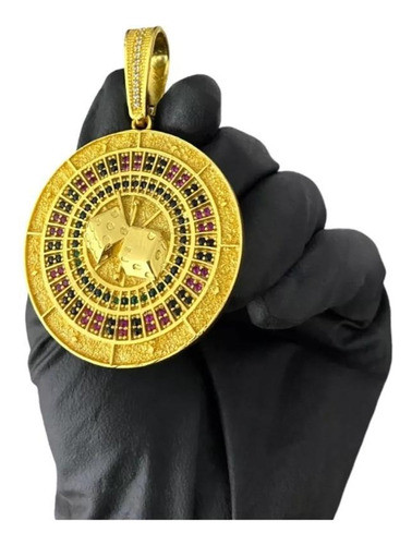 Pingente Roleta Cassino Cravejado (g) - Banhado A Ouro 18k 0