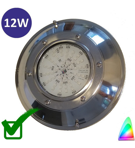 Luz Led Pileta Rgb Acero Inoxidable Aplicar Placa Resinada 1