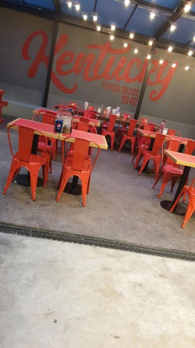 Silla Tolix Metalica Color Roja Reforzada 1