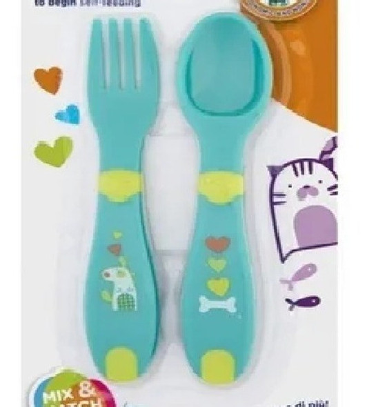 Tenedor Y Cuchara Chicco Primeros Cubiertos 12m+ Bebe Bebes 1