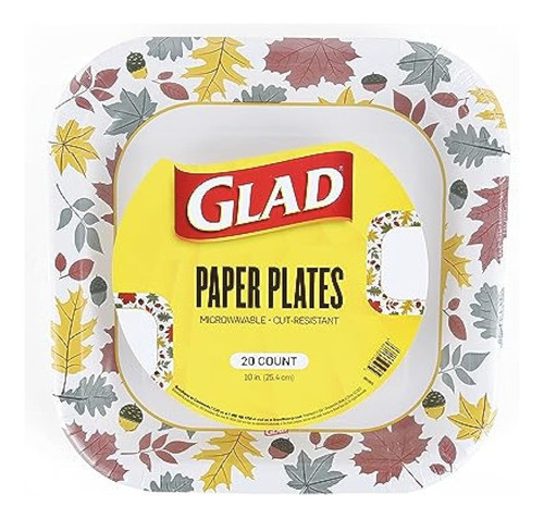 Glad Platos De Papel Desechables Cuadrados Para 0