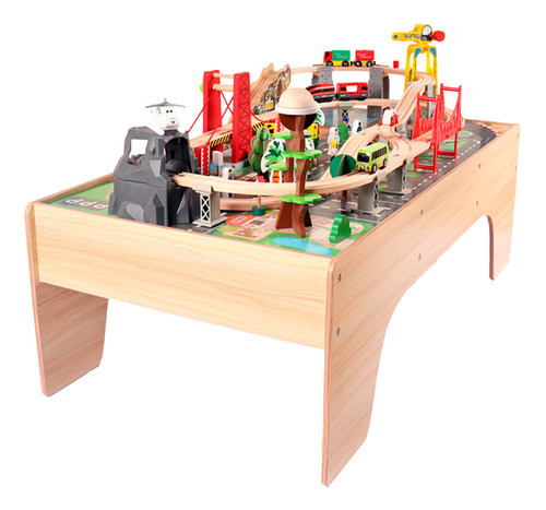 Pista De Madera Autos Tren City 100pcs Juguete N1 - El Rey 0