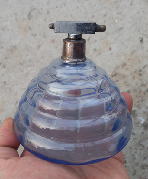 Antiguo Vaporizador Perfumero De Vidrio Art Deco 10,8cm Diam 0