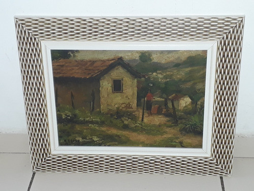 1637- Antônio Arena Osp. 48x38cm C/mold. Paisagem Com Casas. 0