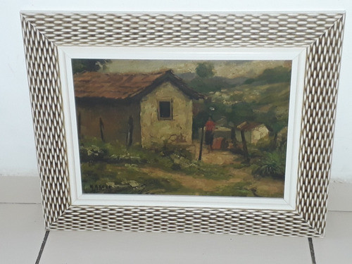 1637- Antônio Arena Osp. 48x38cm C/mold. Paisagem Com Casas. 1