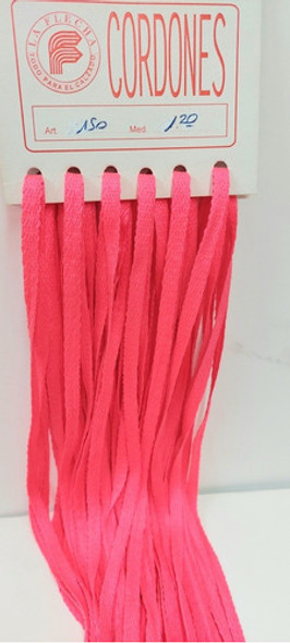 Cordones Para Calzado 1,20mts Chatos Fuccia Fluor X Par 0
