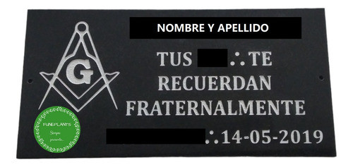 Placa De Granito Negro Para Cementerio 40 X 20 Cm 1