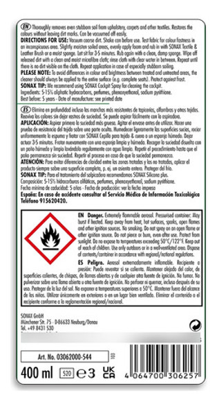 Limpia Tapizados Espuma 400ml Sonax 1
