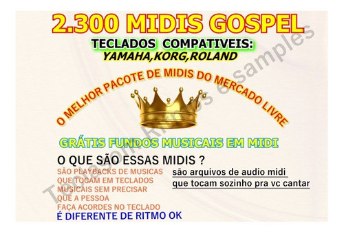 Midis  Gospel Para Teclados Yamaha,korg E Roland 3000 Midis 1